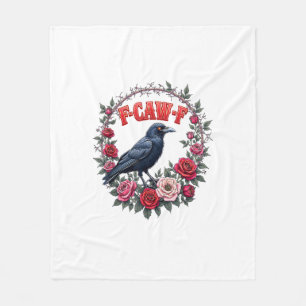 Gothic Raven Grappige Halloween F Krijt F Vintage Fleece Deken