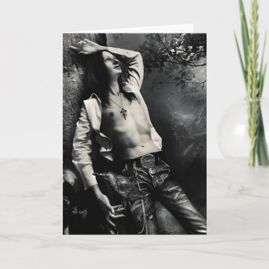 Gothic Raven Greeting Card Kaart (Voorkant)