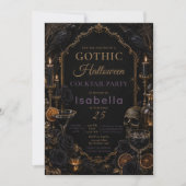 Gothic Raven Halloween-feest Kaart (Voorkant)