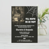 Gothic Raven Halloween verlovingsfeest Kaart (Staand voorkant)