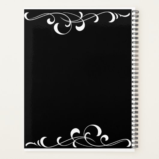 Gothic raven holding red rose planner klantgericht (Achterkant)