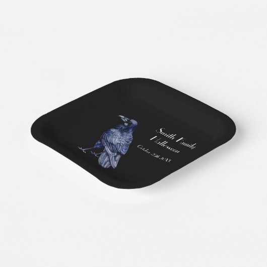 Gothic Raven Iets mishandelde halloween party Papieren Bordje (Gebogen)