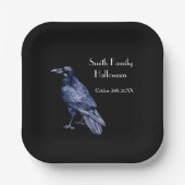 Gothic Raven Iets mishandelde halloween party Papieren Bordje (Voorkant)