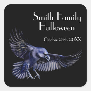 Gothic Raven Iets mishandelde halloween party Vierkante Sticker