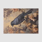  Gothic Raven in een Roos Struik Goud Tissuepapier (Voorkant)