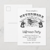 Gothic Raven Kraaien Halloween Party Uitnodiging Briefkaart (Voorkant / Achterkant)