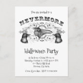 Gothic Raven Kraaien Halloween Party Uitnodiging Briefkaart (Voorkant)