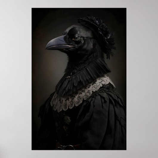 Gothic Raven Kunstprint Victoriaanse Kraai Poster (Voorkant)