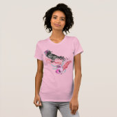 Gothic Raven Love Floral Graphic T-shirt (Voorkant volledig)