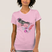 Gothic Raven Love Floral Graphic T-shirt (Voorkant)