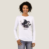 Gothic Raven & Midnight Blooms Long Sleeve Tri-Blend Shirt (Voorkant)
