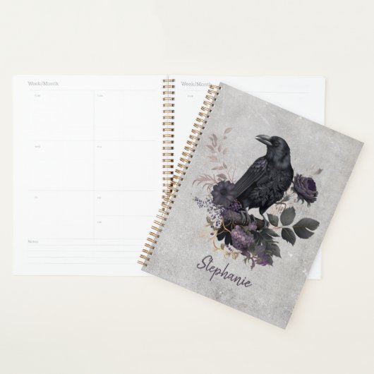 Gothic Raven & Midnight Blooms Planner (Display)