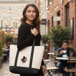 Gothic Raven & Midnight Blooms Tote Bag