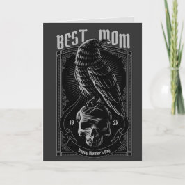 Gothic Raven Moeder Gevouwen Wenskaart Kaart