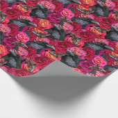 Gothic Raven Nevermore met Rozen en Hawk Moths Cadeaupapier (Hoek)
