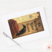 Gothic Raven on middeleeuwse boeken ex libris Sjab Rechthoekige Sticker (Envelop)