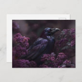Gothic Raven Paarse Foliage Briefkaart (Voorkant / Achterkant)