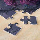 Gothic Raven Paarse Rozen Legpuzzel (Zijkant)