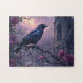 Gothic Raven Paarse Rozen Legpuzzel (Horizontaal)