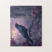 Gothic Raven Paarse Rozen Legpuzzel (Verticaal)
