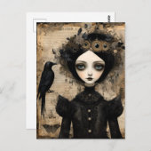 Gothic Raven Princess Collage Briefkaart (Voorkant / Achterkant)