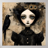 Gothic Raven Princess Collage Poster (Voorkant)