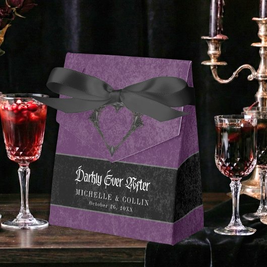 Gothic Raven Purple Darkly Ever After Wedding Bedankdoosjes