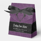 Gothic Raven Purple Darkly Ever After Wedding Bedankdoosjes (Voorkant Zijde)