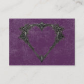 Gothic Raven Purple Darkly Ever After Wedding Informatiekaartje (Achterkant)