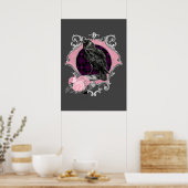 Gothic Raven Roos Lijst Poster (Keuken)