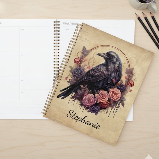 Gothic Raven & Roses – Personalized Chic Planner