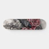 Gothic Raven & Roses Skateboard (Horizontaal)