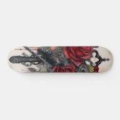 Gothic Raven & Roses Skateboard  (Horizontaal)