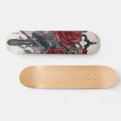 Gothic Raven & Roses Skateboard  (Horizontaal)