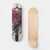 Gothic Raven & Roses Skateboard  (Voorkant)