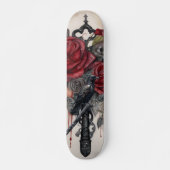 Gothic Raven & Roses Skateboard  (Voorkant)