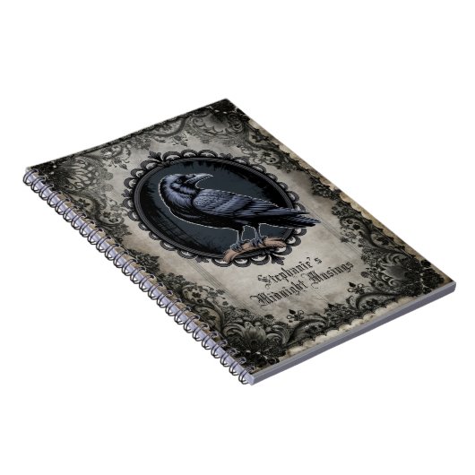 Gothic Raven Spiral Notitieboek (Rechterzijde)