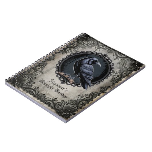 Gothic Raven Spiral Notitieboek (Linkerzijde)
