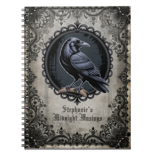 Gothic Raven Spiral Notitieboek (Voorkant)