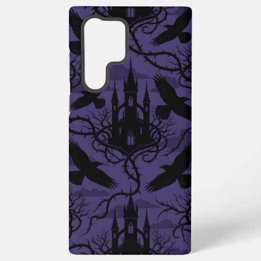 Gothic Raven & Thorn Castle Pattern Phone Case Samsung Galaxy Hoesje (Achterkant)