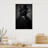 Gothic Raven Vintage Poster, Kunst Poster Print (Keuken)