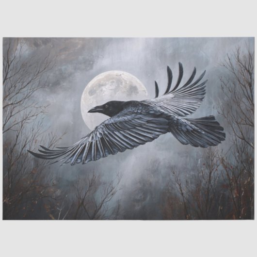 Gothic Raven Vloeipapier voor Decoupage Tissuepapier (Voorkant)