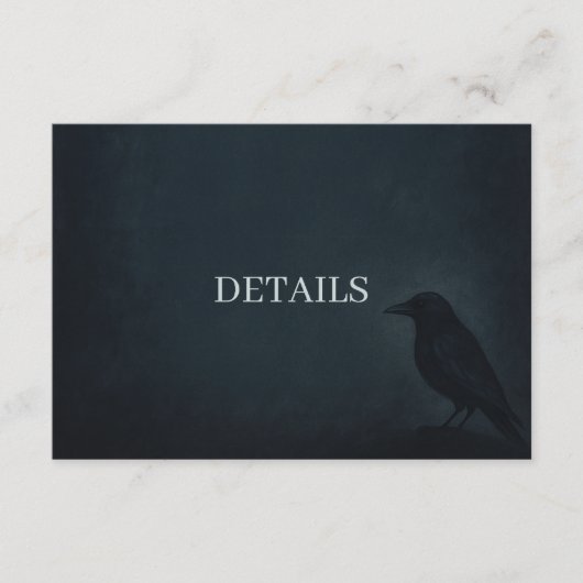 Gothic Raven Wedding Detail Enclosure Kaart (Voorkant)