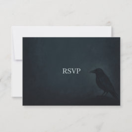 Gothic Raven Wedding RSVP Kaartje