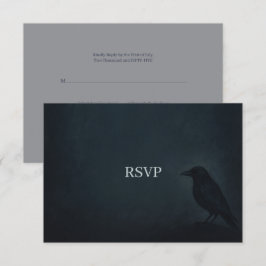 Gothic Raven Wedding RSVP Kaartje