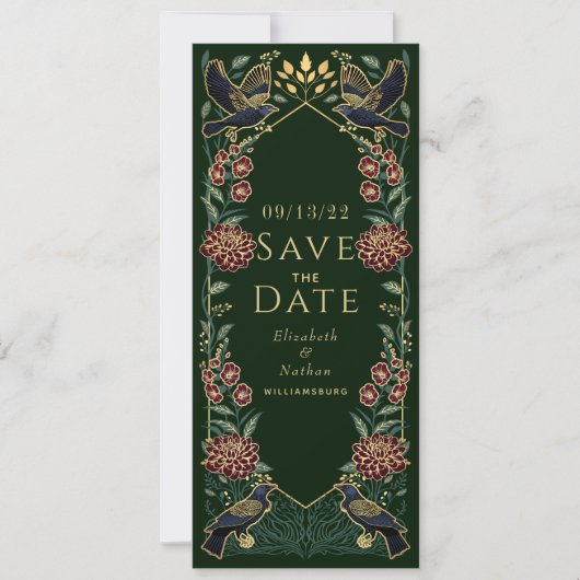 Gothic Raven Wedding Save the Date Kaart (Voorkant)