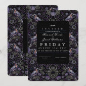 Gothic Raven William Morris bruiloft uitnodiging (Voorkant / Achterkant)