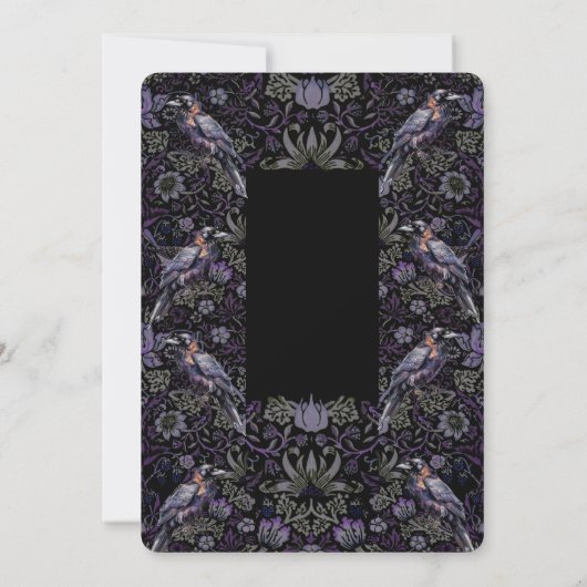 Gothic Raven William Morris bruiloft uitnodiging (Achterkant)