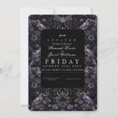 Gothic Raven William Morris bruiloft uitnodiging (Voorkant)