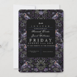 Gothic Raven William Morris bruiloft uitnodiging